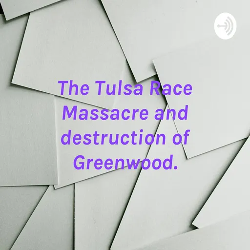 The Tulsa Race Massacre and destruction of Greenwood. Artwork