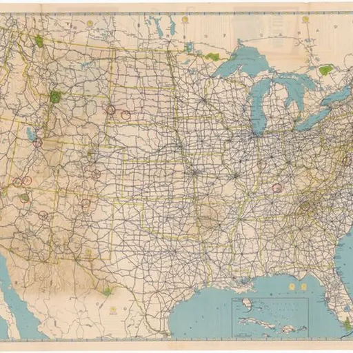 Driving across the USA in 1946 Artwork